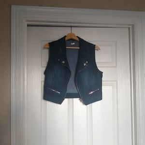 Zip up Denim Vest